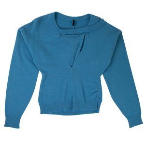 UNRAVEL PROJECT Blue Wool Pintuck Sweater Size S $910